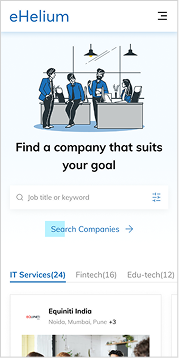 eHelium explore companies mobile screen