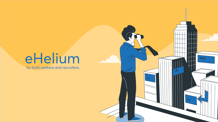 eHelium brand illustration for seekers and recruiters
