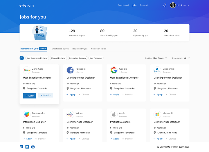 eHelium jobs management screen
