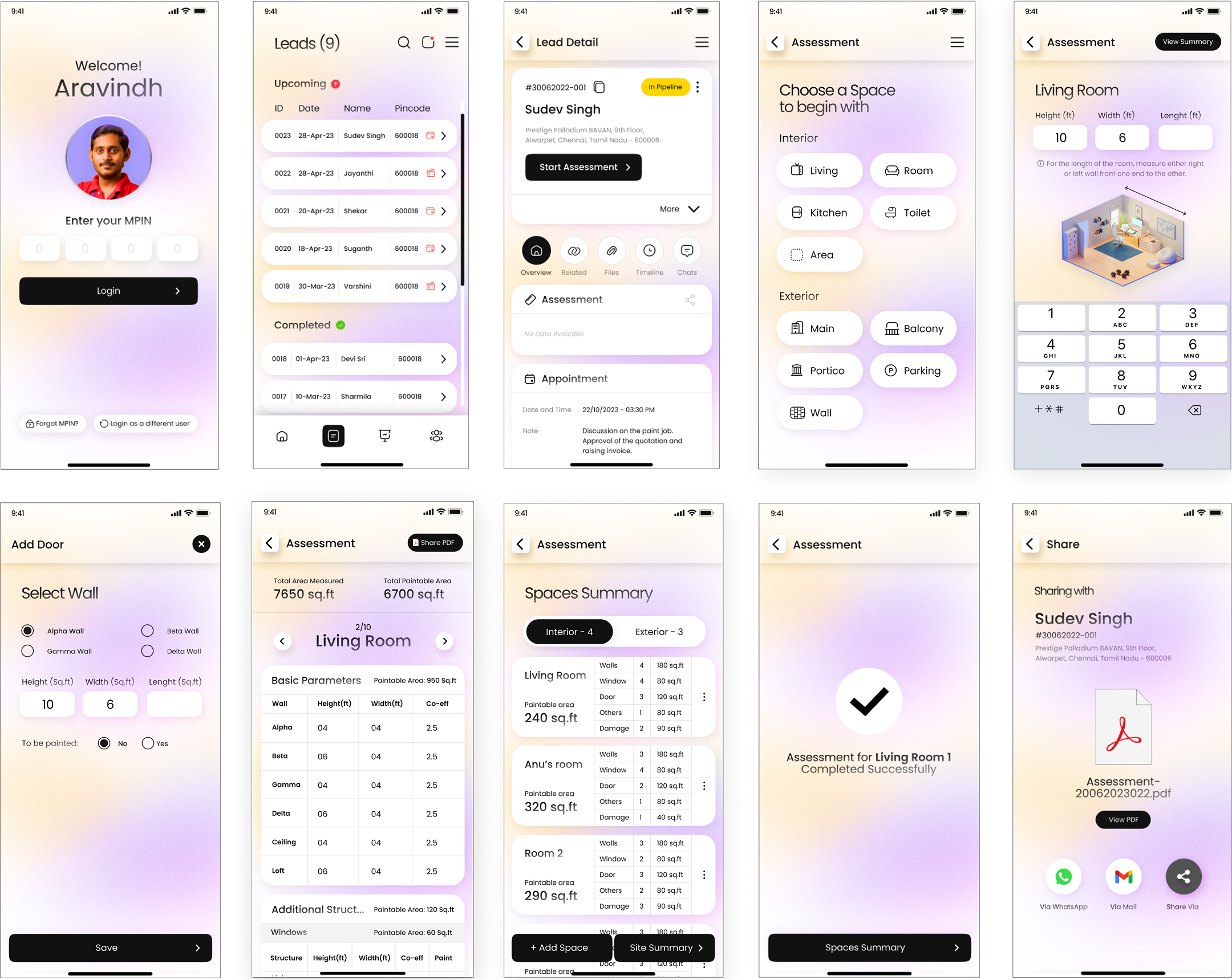 Nippon mobile assessment screen designs