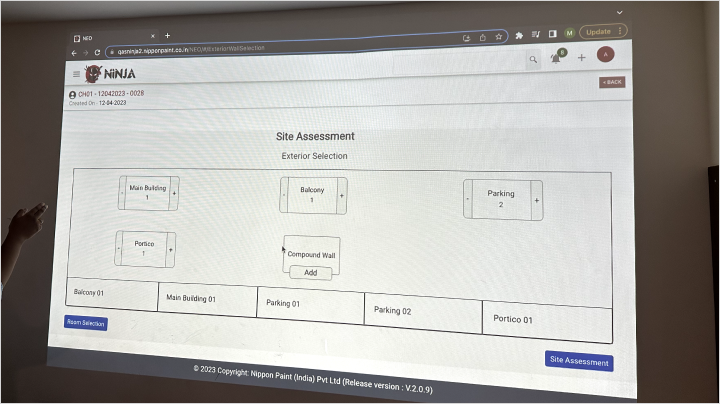 Projected old Nippon assessment interface