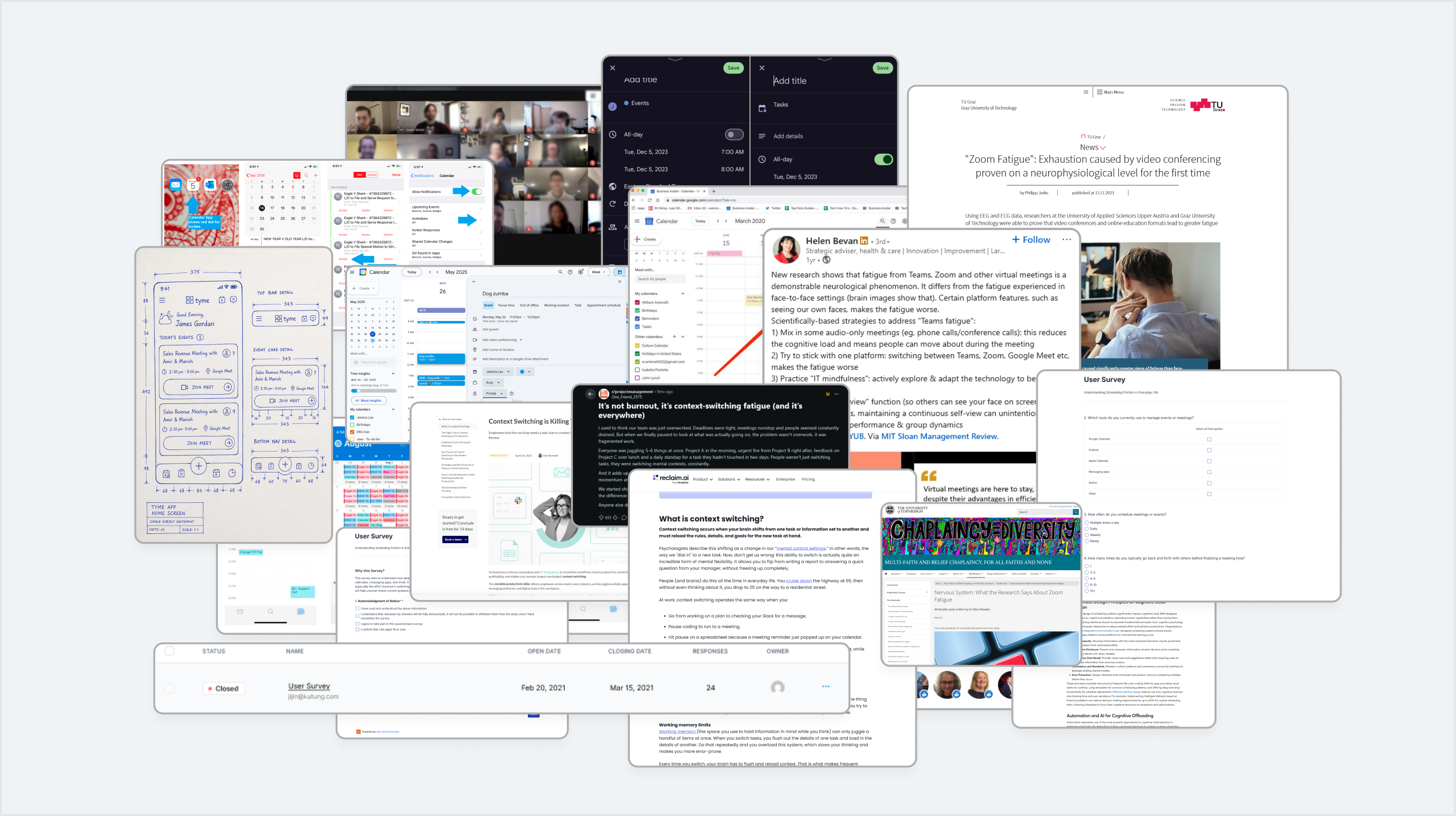 Research materials collage