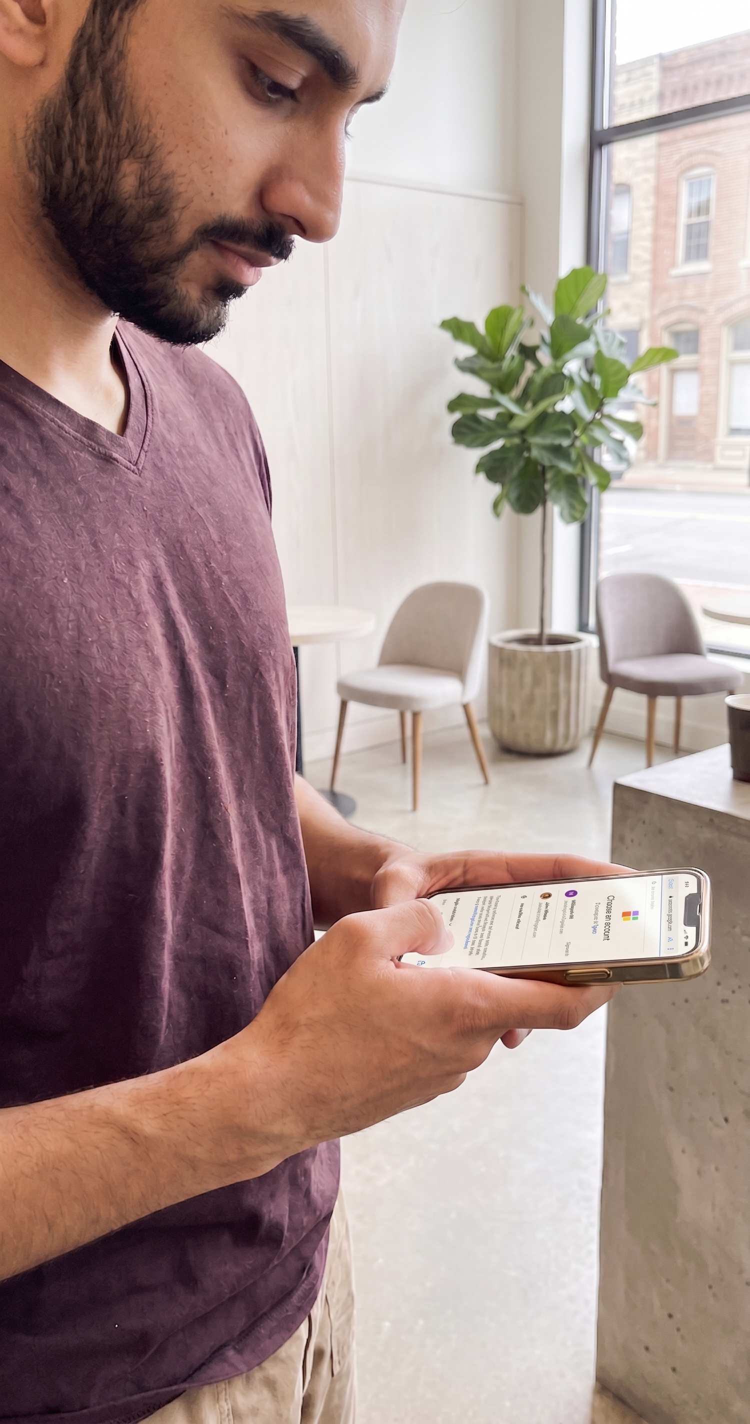 User testing Tyme on phone